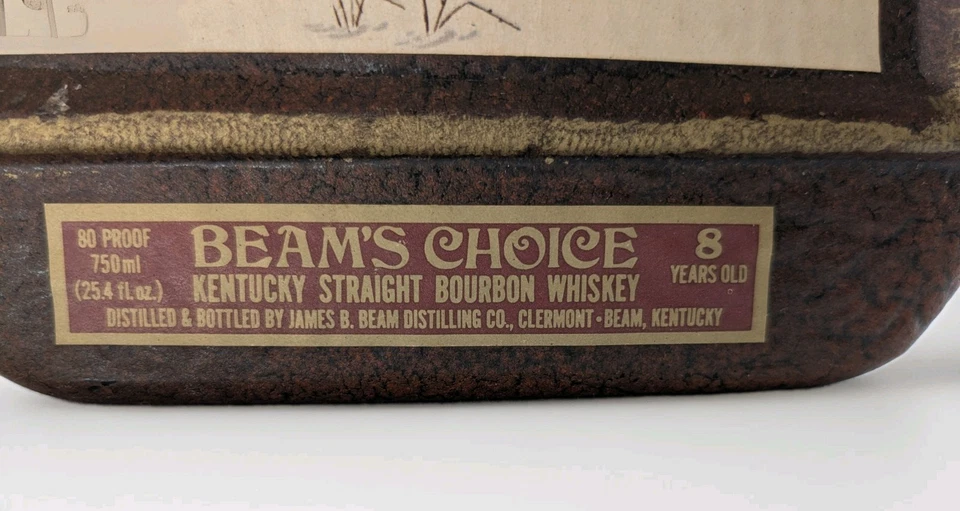 Botella de licor vacía vintage Jim Beam jarra de whisky cola de algodón mula ciervo Foto 4 de 4