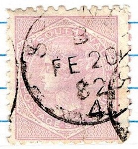 New South Wales Queen Victoria Six Pence 1882 Stamp used Lilac SC 66 SA 410