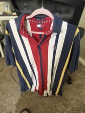    Vintage   Tommy Hilfiger   Blue Multicolor Polo Shirt   Men  s LARGE