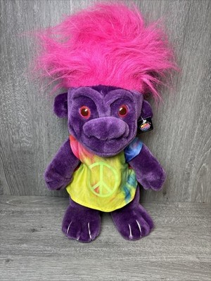 Nanco 17  Large Peace Troll Pink Hair Plush Toy with Shirt Vintage 1998 Rare