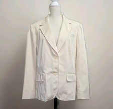 Worthington Winter White Blazer Stretch Lined Jacket Casual Career Business
