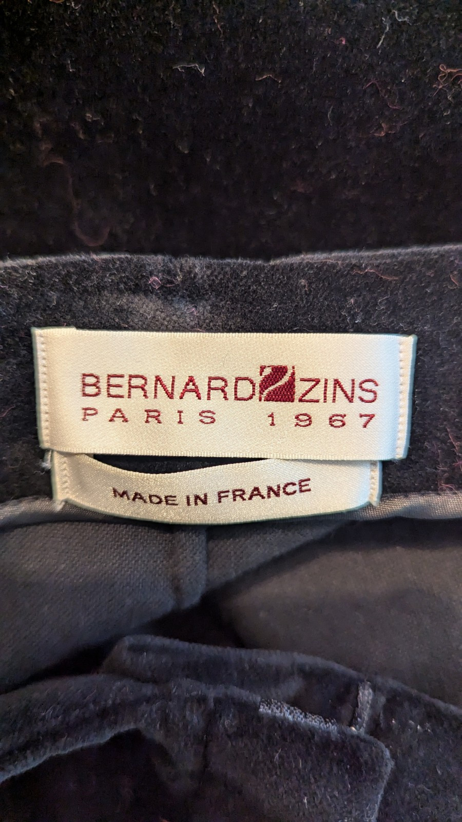 ALTRA Bernard Zins Pantalone Velluto Nero Las Vegas Donna Taglia 12 Made In France