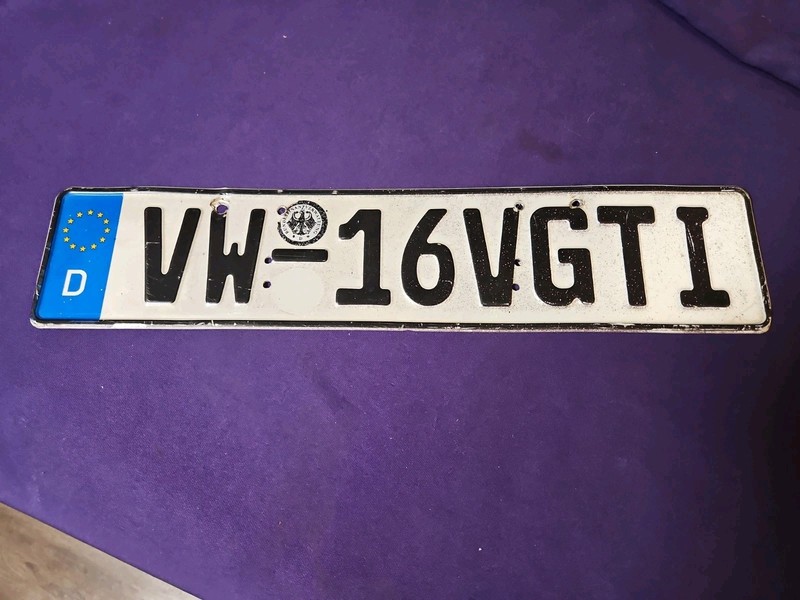 Volkswagen German License Plate ( Display) See Description