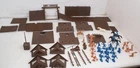 VINTAGE 1970's Marx Miniature Fort Apache Playset LOT Fort Parts Indians Cowboys