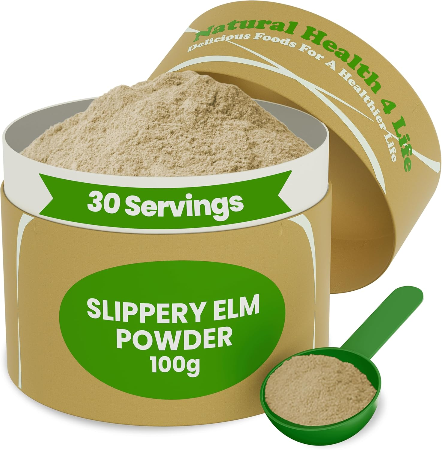100% Pure Inner Bark Slippery Elm Powder – Supports Gut Health, Gluten Free, Veg