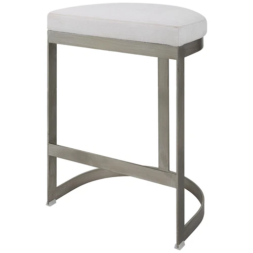 Uttermost Ivanna Backless Silver Counter Stool - Picture 4 of 6