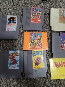 Lotto Nes Tysons Punch Out, Contra, Mario Bros 1,2,3,DR, Zelda, Metroid,+ 2 Wata