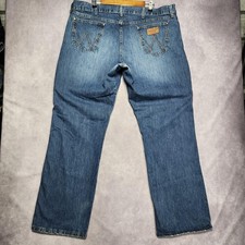 Wrangler Retro Jeans Mens 42x34 Blue Relaxed Boot Cut Denim WRT20TB Western Pant