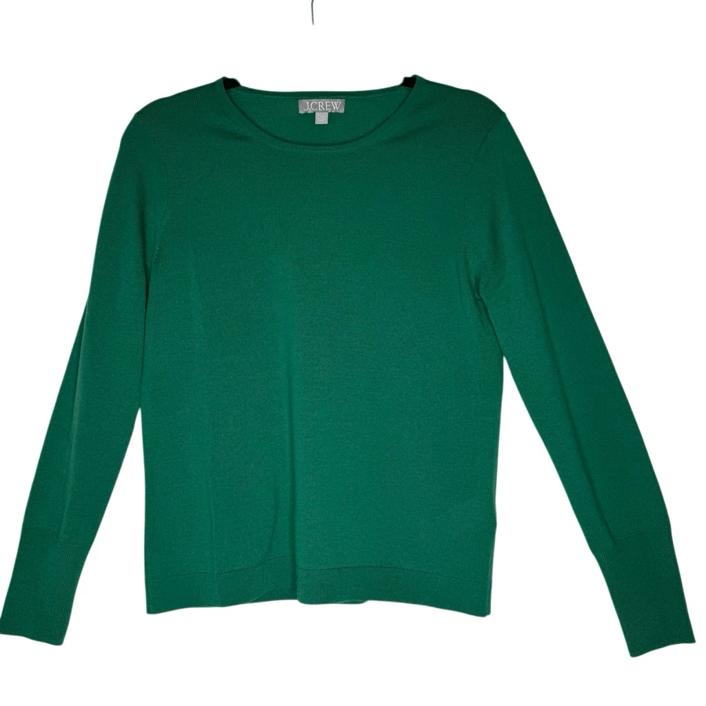 J. Crew Sweater Dark Green Washable Merino Wool Size S Base Layer, Classic