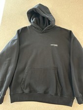 Men's Abercrombie  Fitch Micro-Logo Pullover Hoodie Fleece Sweatshirt Black L