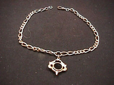 no. 11 antique gold filled 14 in long pocket watch chain with two sided fob asis