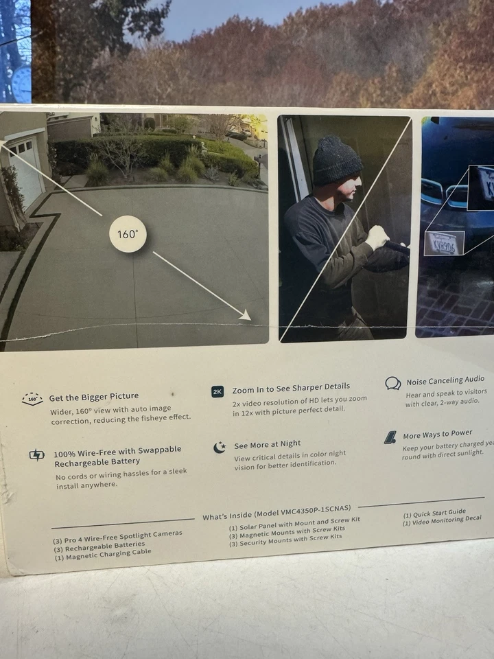 Arlo Pro 4 Security Bundle 3 Wire Free Spotlight Cameras w/Solar Panel White - Image 3 of 4