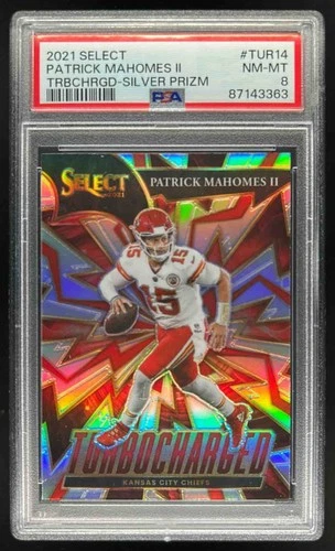 2021 Select Patrick Mahomes II Turbocharged Prizm #TUR-14 Chiefs PSA 8