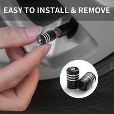 Bmw Aluminum Alloy Tire Valve Stem Caps Black Set Of 4 Durable Dustproof