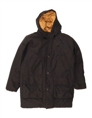 KAPPA Mens Hooded Padded Coat UK 36 Small Black Cotton AG01