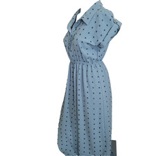 Joie de Viore Medium dress elastic waistb stretch collar texture button