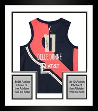 Framed Elena Delle Donne Washington Mystic Signed Nike Navy Rebel Edition Jersey
