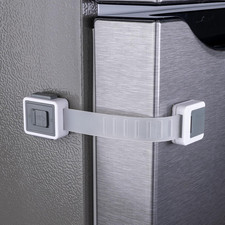 2-Pack Child Proof Fridge Lock with Adhesive - Adjustable Baby Proofing...