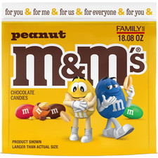 M M's Peanut Milk Chocolate Candy, Family Size - 18.08 oz Bulk Bag