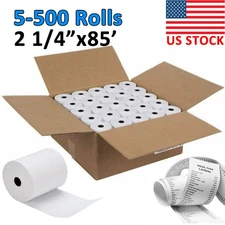 2 1/4" x 85' Thermal Paper Cash Register Roll Credit Card POS Receipt Paper Roll