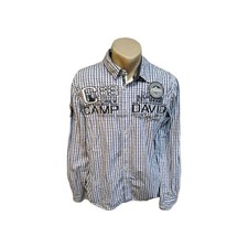 CAMP DAVID Men's Plaid Shirt Size M Blue Long Sleeve Button Down