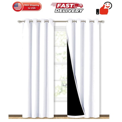 #ad 100% Blackout Window Curtain Panels Cold and Full Light Blocking Drapes with... $34.99