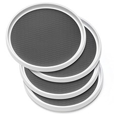 Set of 4, 10 Inch Non-Skid Lazy Susan Organizers - Turntable Rack for 4 Pack