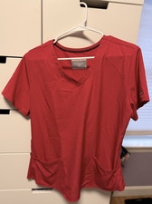 Skechers By Barco V Neck Scrubs Women  s LARGE Stretch Red Worn only once