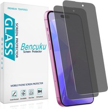 2 Pack Matte Anti-Spy Tempered Glass Screen Protectors for iPhone 15/16 Plus