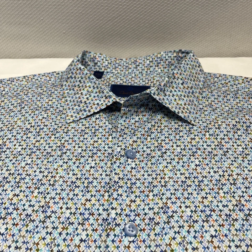 David Donahue XXL 100% Cotton Short Sleeve Kissing Fish Shirt XXL S/S Button - Image 2 of 4