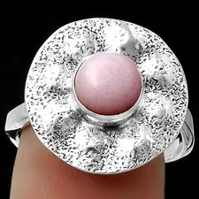 Natural Pink Opal - Australia 925 Sterling Silver Ring s.8 Jewelry R-1531