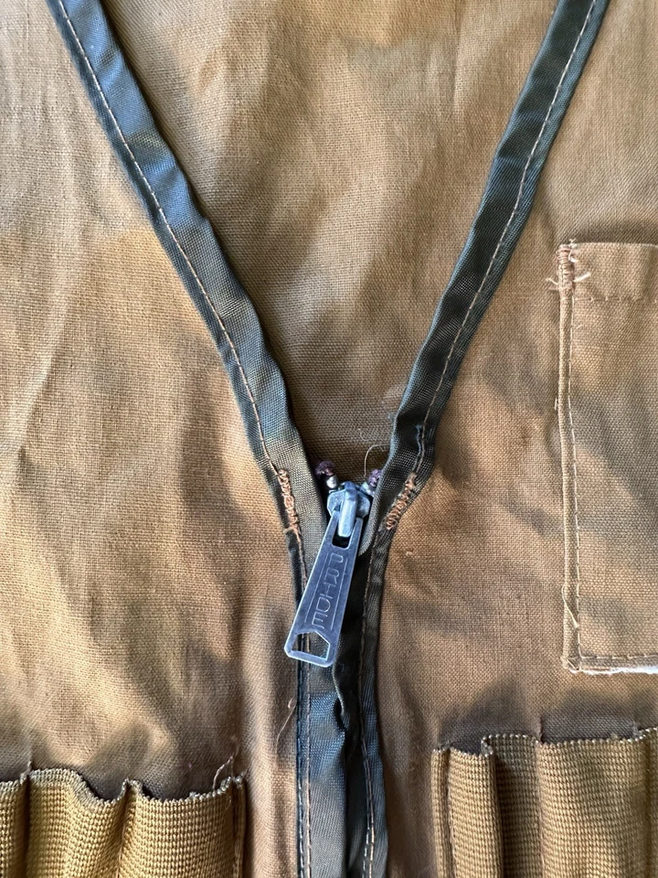 Vintage SafTbak Hunting Vest Brown Pride Zipper - Image 3 of 4