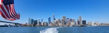 San Fran from the Ferry  Panoramic series Vinyl sticker 5" wide