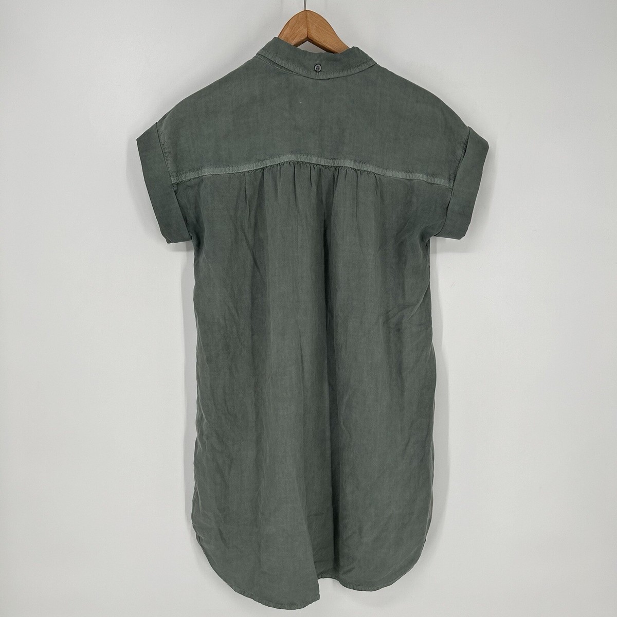 Cloth & Stone Anthropologie Dress Womens Extra Small Green Mini Shirt Dress  | eBay