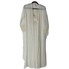 VTG INTIMATES by FLORA Women's Ivory Embroidered Robe & Gown Set Size Small New 