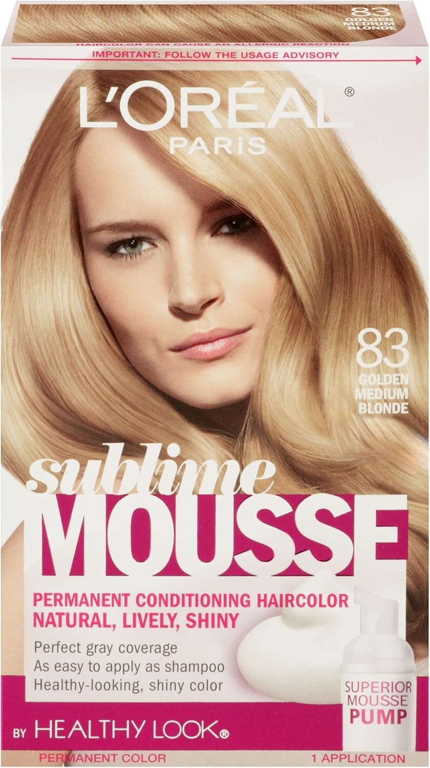 B1G1 20%OFF (Add2) L'Oreal Healthy Look Sublime Mousse, #83 Golden Medium Blonde