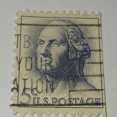 1962 George Washington 5 Cent US Stamp. United States Postage Blue