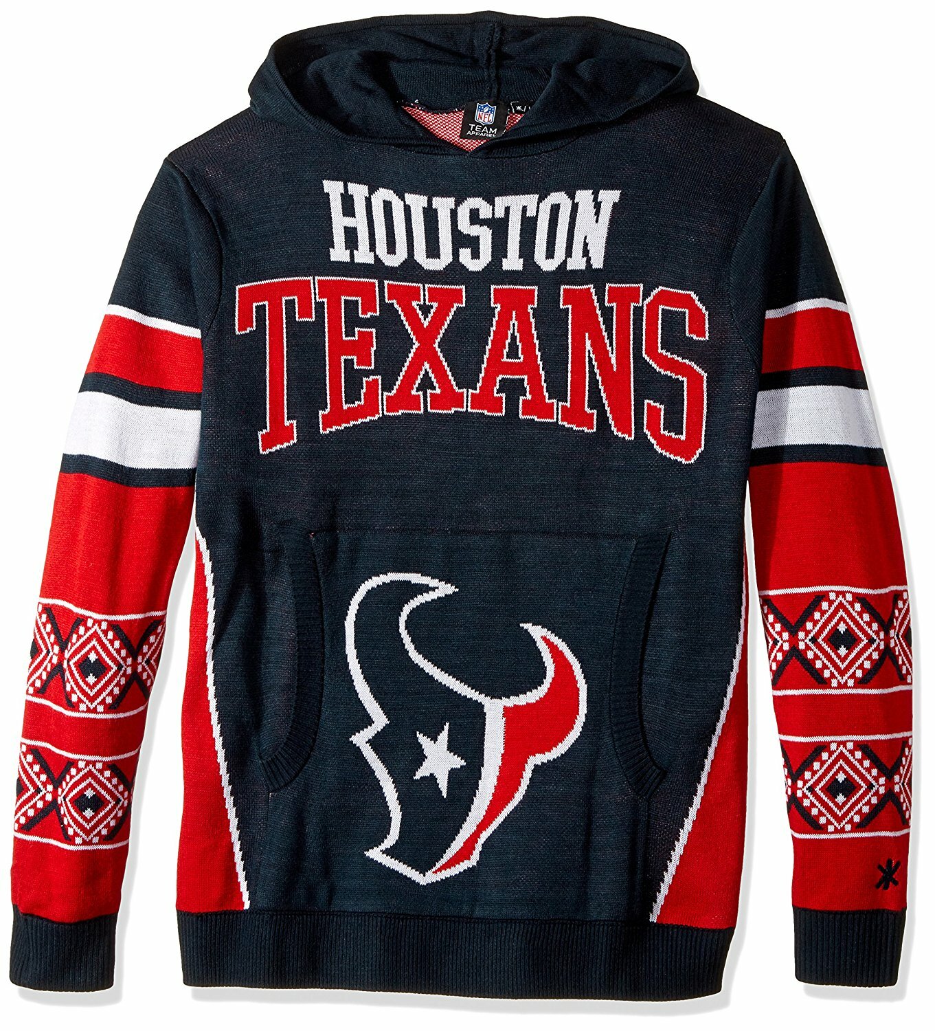 Свитер с капюшоном Forever Collectibles NFL Mens Houston Texans с большим логотипом, темно-синий