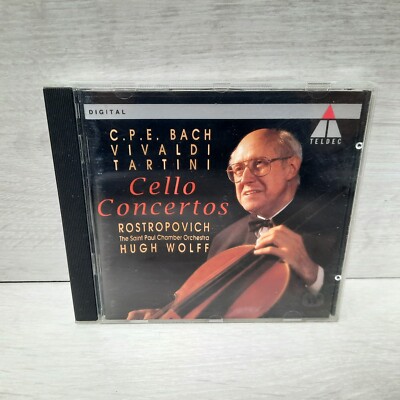 C.P.E. Bach Vivaldi Tartini Rostropovich - Cello Concertos - Hugh Wolff - VGC