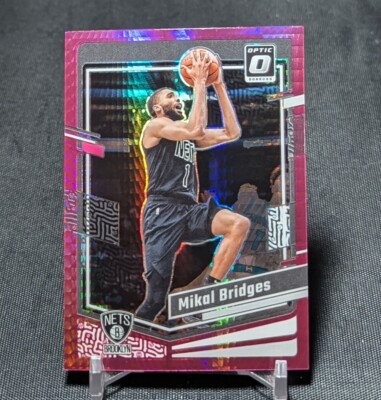 Mikal Bridges Pink Hyper Prizm Holo 2023-24 Optic NBA Card #199 Brooklyn Nets