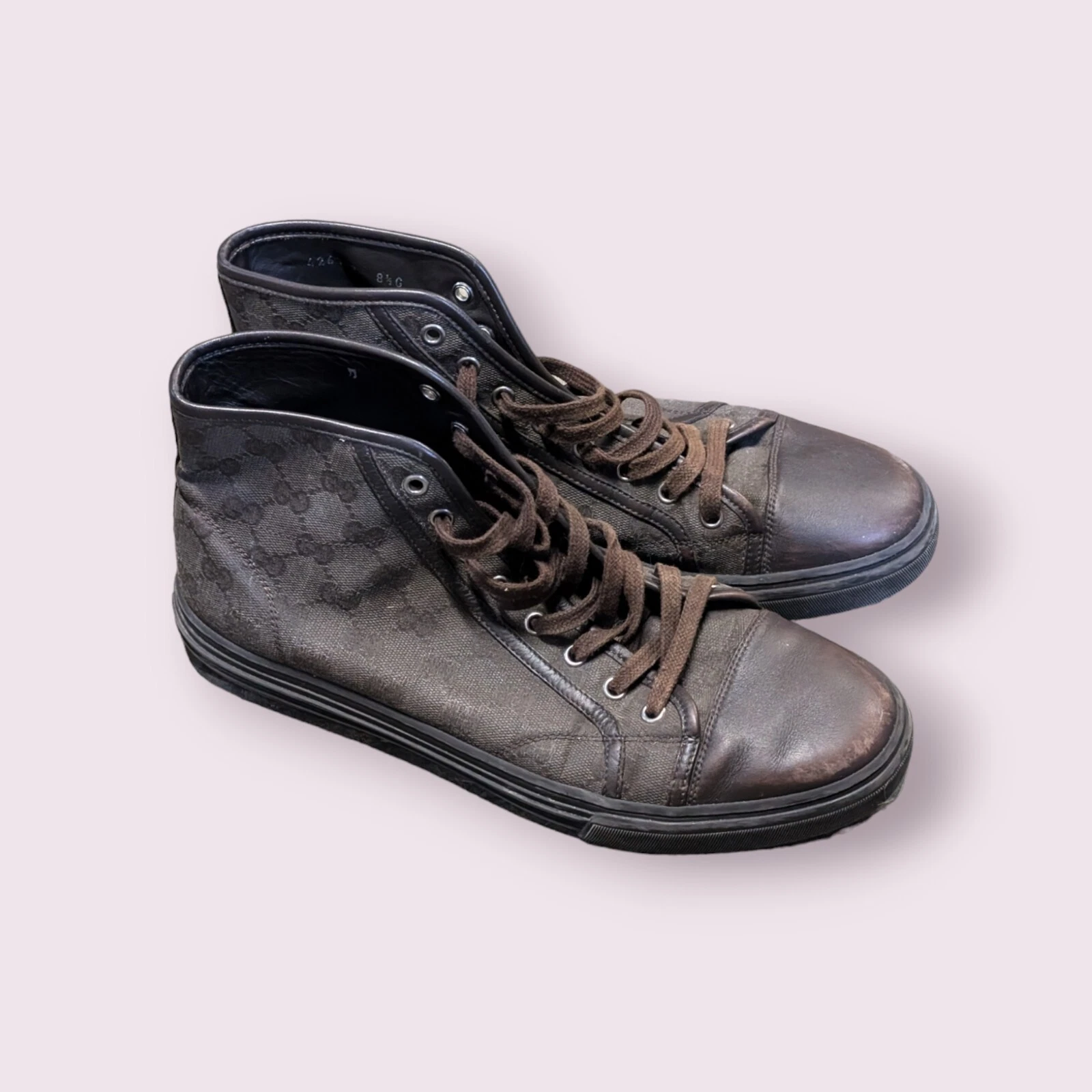 Chaussures Gucci authentiques monogramme marron taille 8,5 (US 9,5)