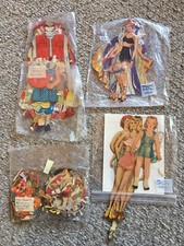 Vintage Różne kolekcje papierowych lalek akcesoria ubrania 1930-1950