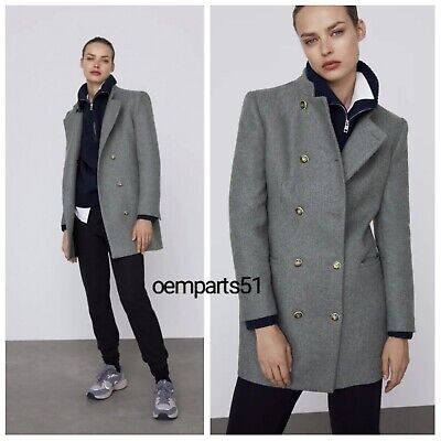 ZARA GREY WOOL BLEND DOUBLE-BREASTED COAT SIZE XS 6/8 | eBay ZARA GREY WOOL BLEND DOUBLE-BREASTED COAT SIZE XS 6/8 | eBay