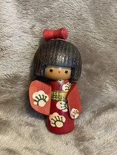 Vintage JAPANESE Traditional KOKESHI Wood DOLL KIMONO Girl