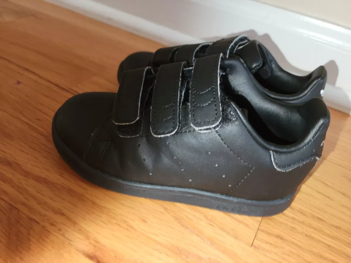 Adidas Stan CF I Kids Shoes size 8.5K Black Leather EXC Cond | eBay