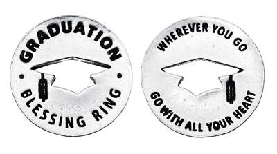 Graduation Blessing Ring Charm, Pewter, Handcrafted | Student Gifts