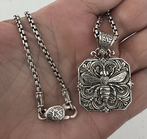 FANTASTIC KONSTANTINO STERLING SILVER BEE NECTAR LOCKET PENDANT+20IN CHAIN! - Picture 16 of 16