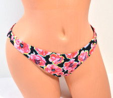 Women's TopShop Textured Poppy Pink Floral Print Bikini Bottom Size 6 NWT