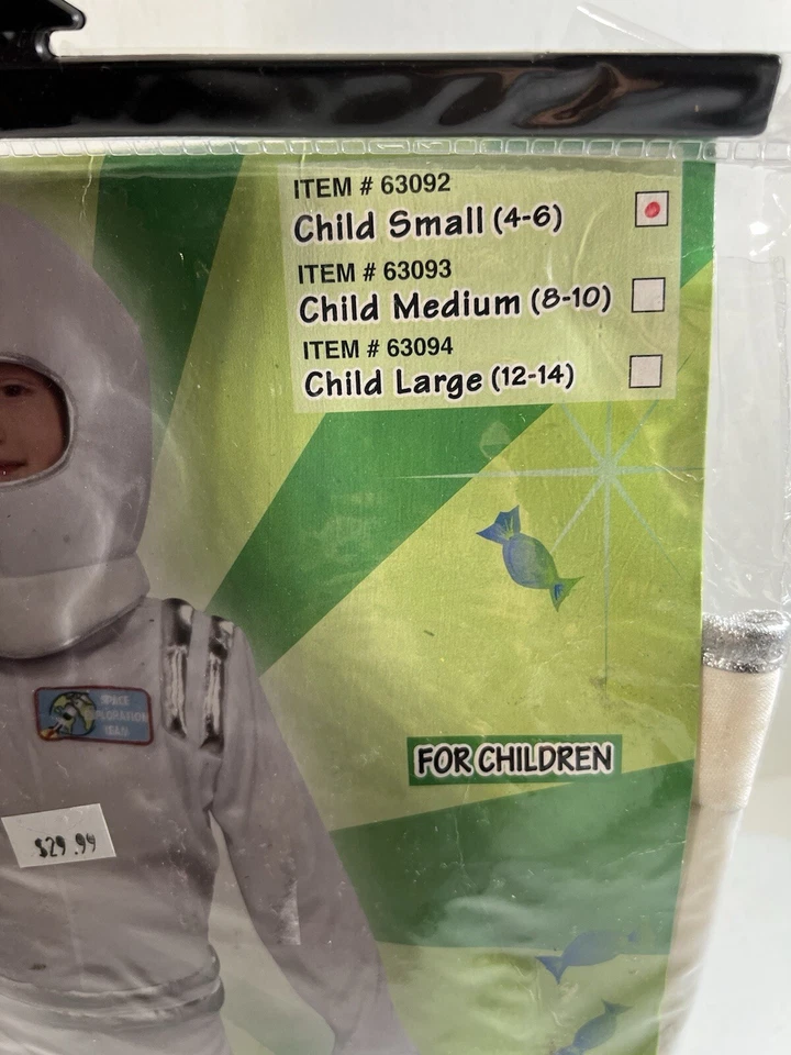 Astronaut Space Suit White NASA Cosplay Child Kids Costume Small 4-6 - Image 3 of 4
