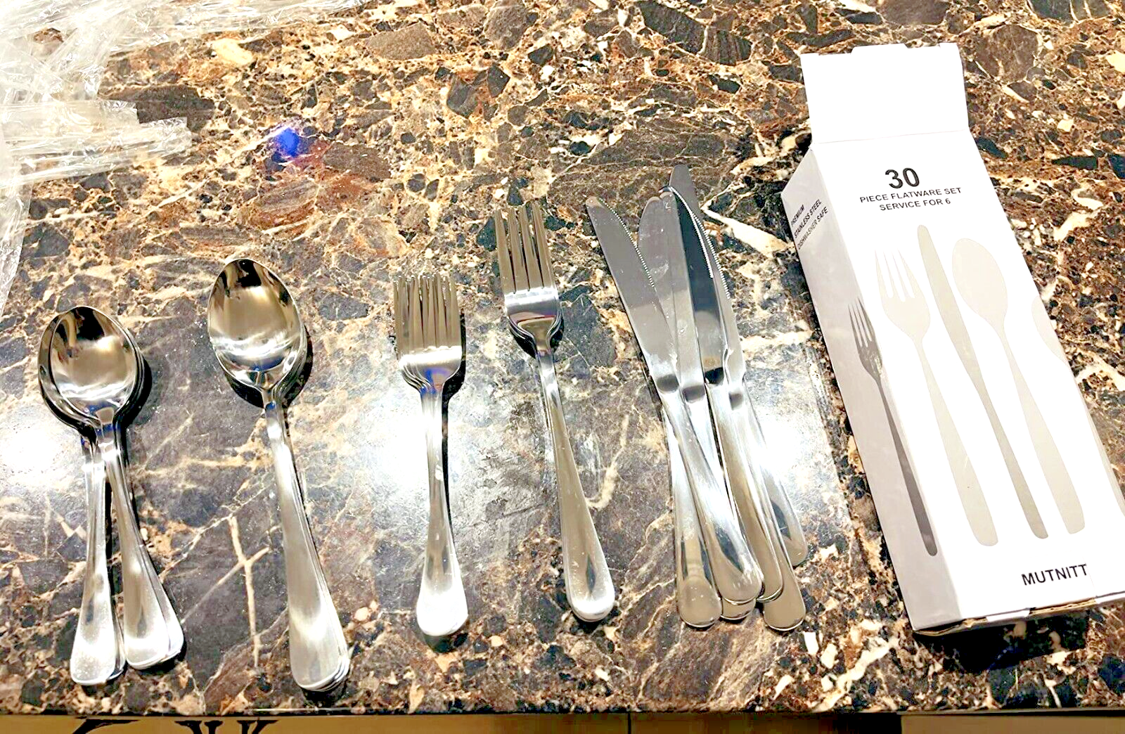 Flatware Set Stainless Steel Silverware Cutlery Tableware 30 Piece